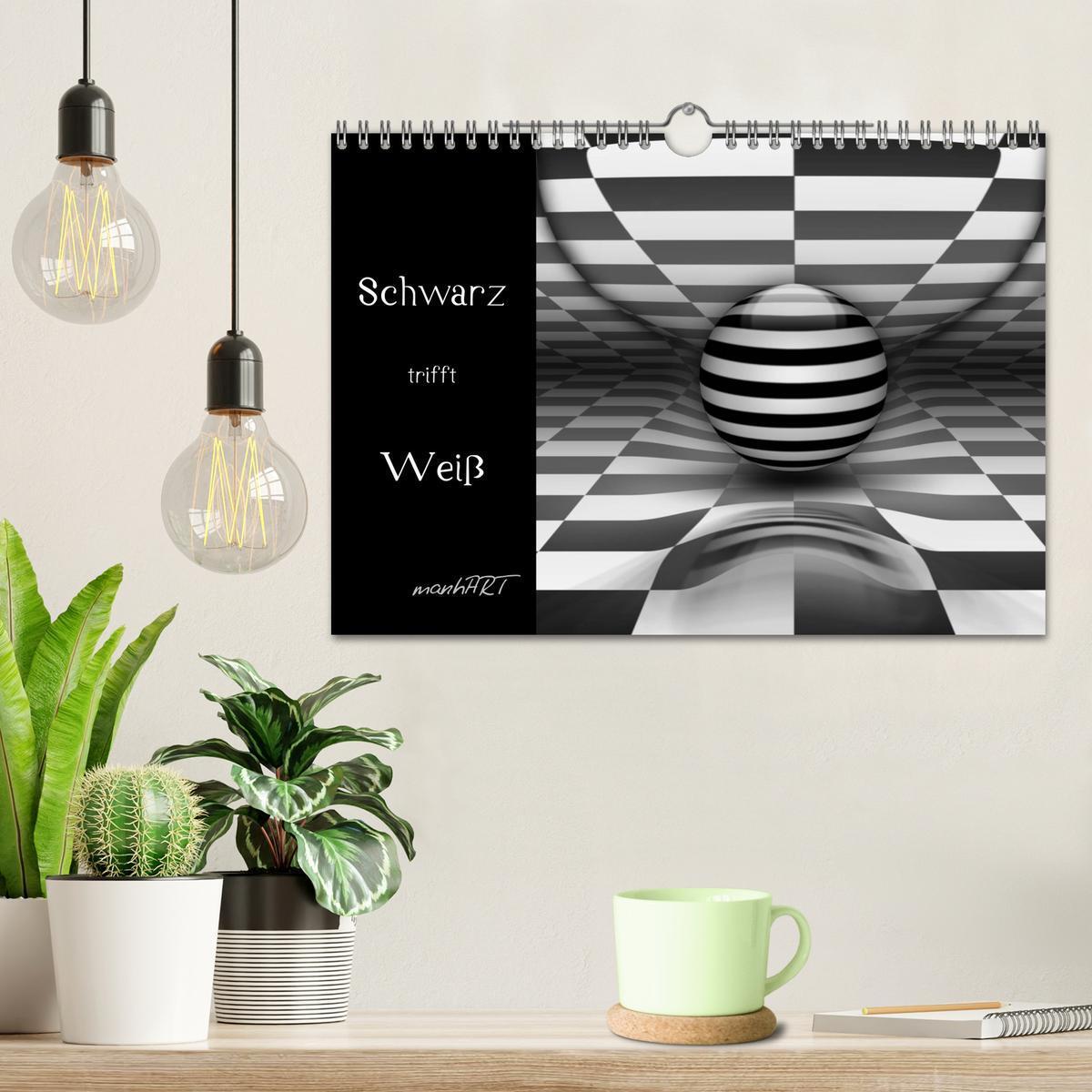 Bild: 9783435795338 | Schwarz trifft Weiß (Wandkalender 2025 DIN A4 quer), CALVENDO...