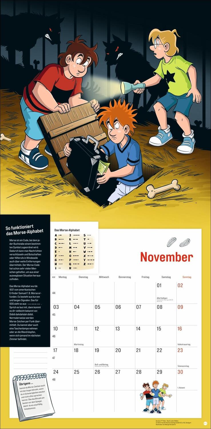 Bild: 9783756409037 | Die drei ??? Kids Broschurkalender 2025 | Kalender | 28 S. | Deutsch