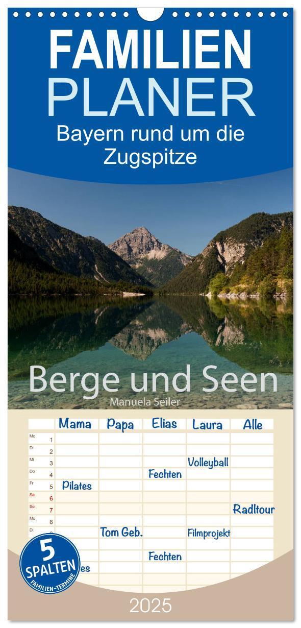 Cover: 9783457118344 | Familienplaner 2025 - Berge und Seen rund um die Zugspitze mit 5...