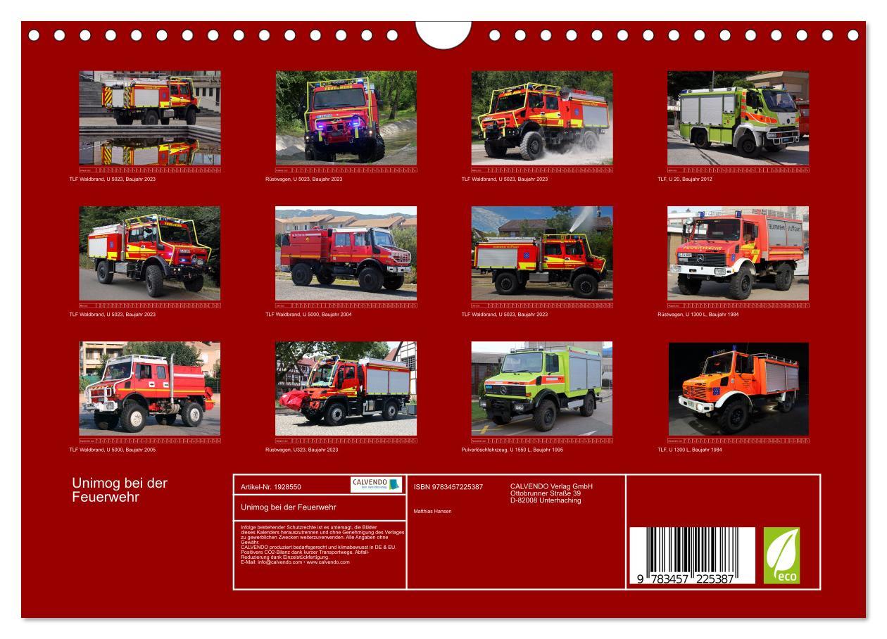 Bild: 9783457225387 | Unimog bei der Feuerwehr (Wandkalender 2025 DIN A4 quer), CALVENDO...