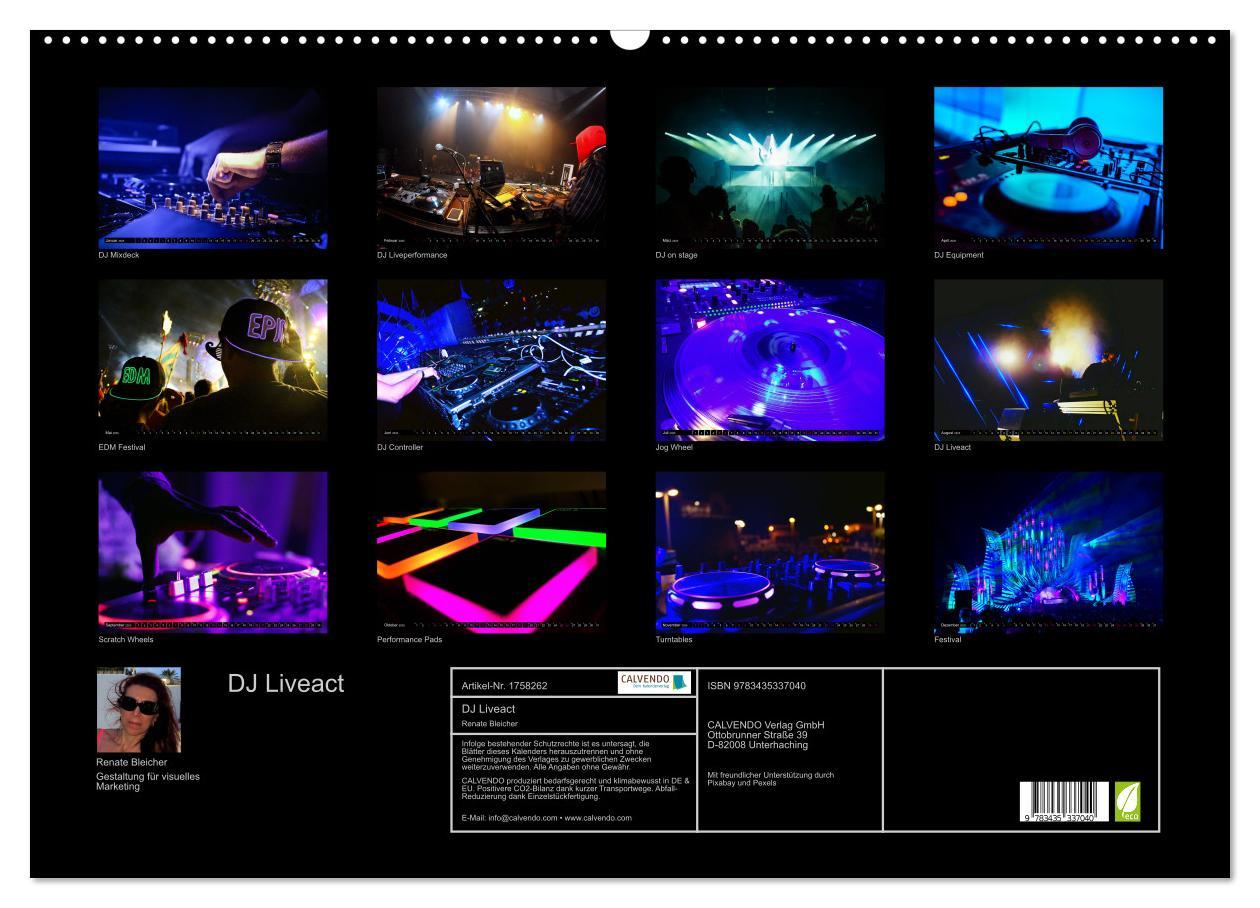 Bild: 9783435337040 | DJ Liveact (Wandkalender 2025 DIN A2 quer), CALVENDO Monatskalender