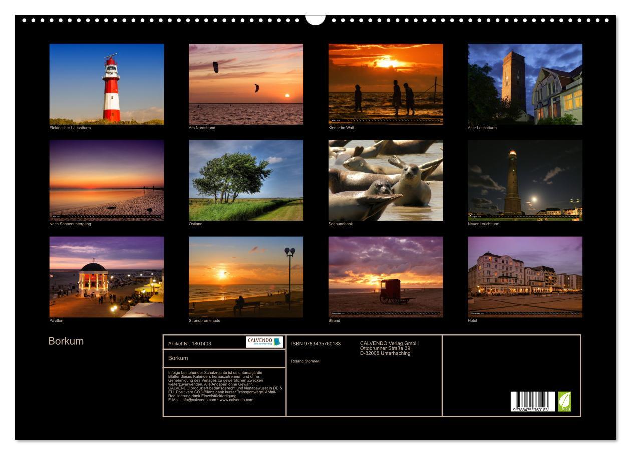 Bild: 9783435760183 | Borkum (Wandkalender 2025 DIN A2 quer), CALVENDO Monatskalender | 2025