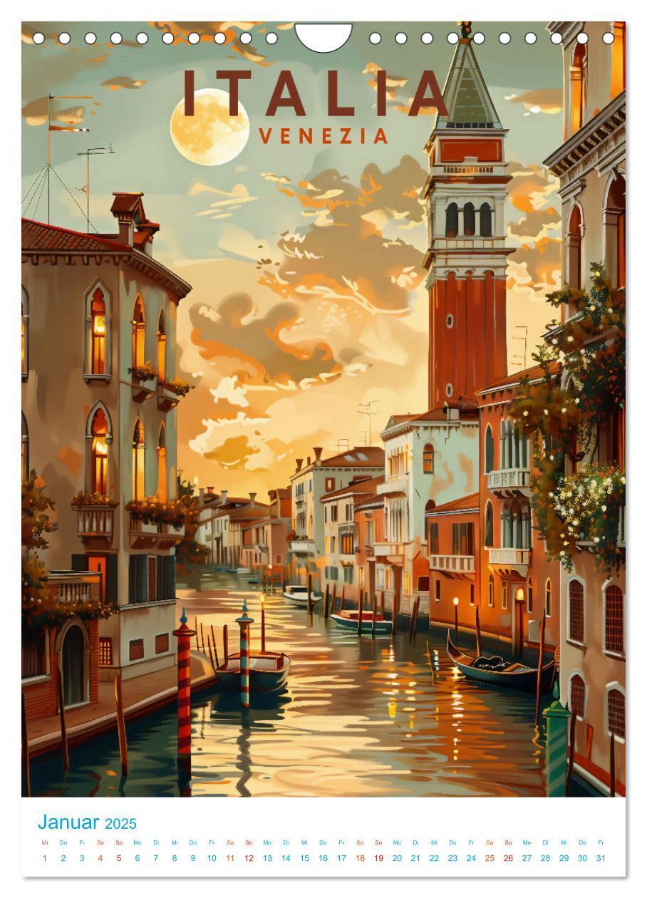 Bild: 9783457130230 | Italien - Old School Poster Style (Wandkalender 2025 DIN A4 hoch),...