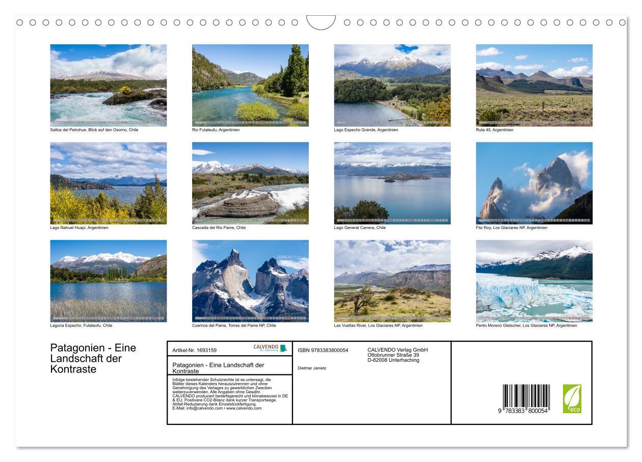 Bild: 9783383800054 | Patagonien - Eine Landschaft der Kontraste (Wandkalender 2025 DIN...