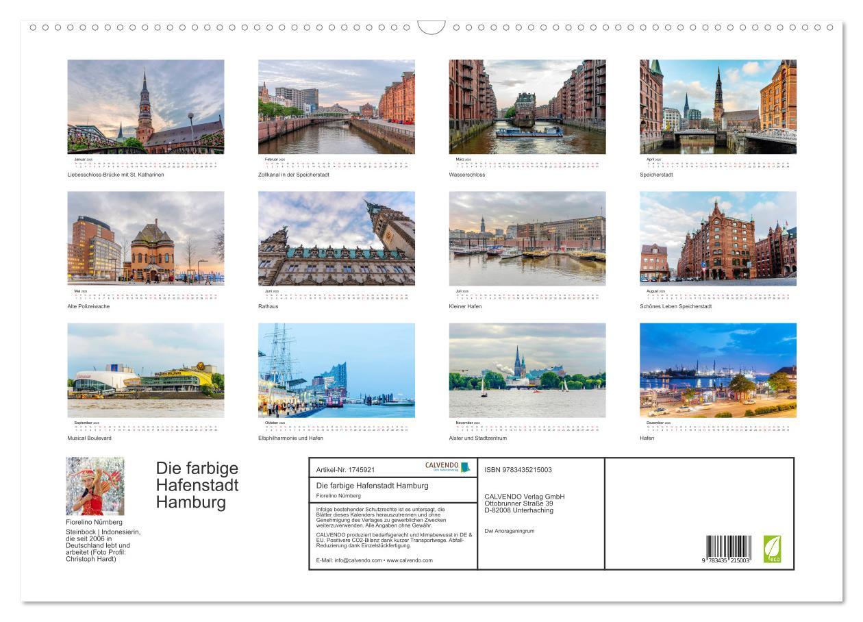 Bild: 9783435215003 | Die farbige Hafenstadt Hamburg (Wandkalender 2025 DIN A2 quer),...