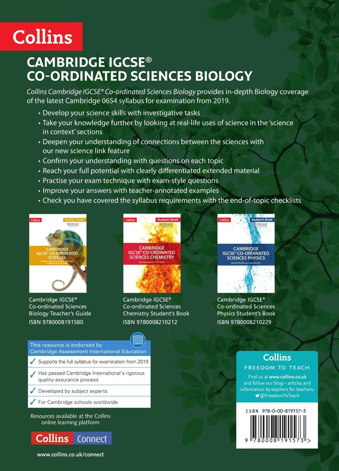 Rückseite: 9780008191573 | Cambridge IGCSE(TM) Co-ordinated Sciences Biology Student's Book