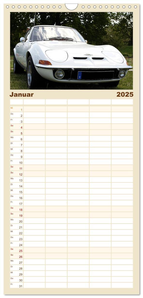 Bild: 9783457111581 | Familienplaner 2025 - Opel GT Der Kalender mit 5 Spalten...