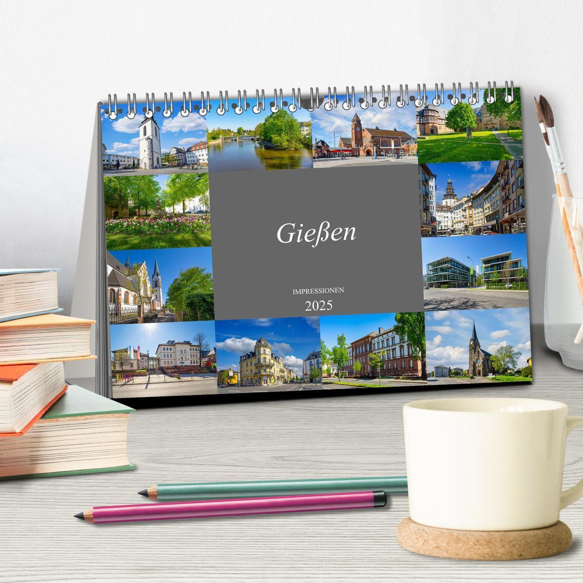 Bild: 9783435058778 | Gießen Impressionen (Tischkalender 2025 DIN A5 quer), CALVENDO...