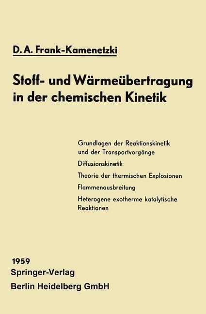 Cover: 9783662130551 | Stoff- und Wärmeübertragung in der chemischen Kinetik | Taschenbuch