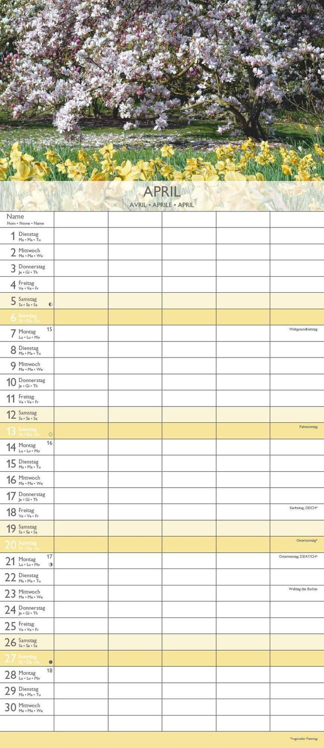 Bild: 4251732341398 | Gärten 2025 Familienplaner - Wandkalender - Familienkalender - 19,5x45