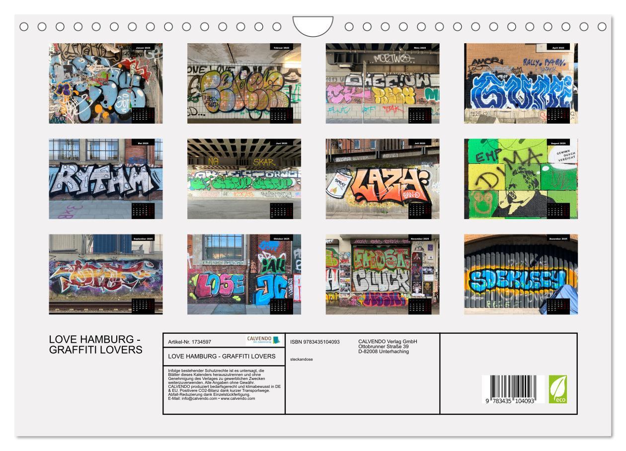 Bild: 9783435104093 | LOVE HAMBURG - GRAFFITI LOVERS (Wandkalender 2025 DIN A4 quer),...