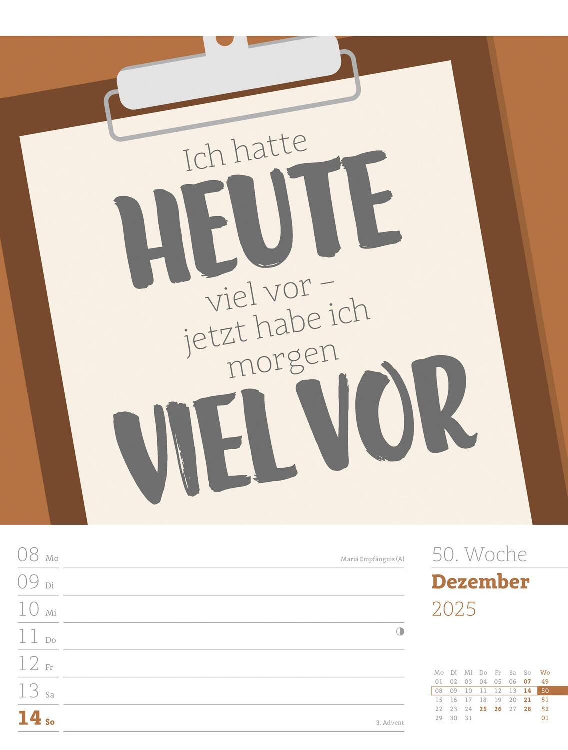 Bild: 9783838425955 | Klartext Sprüchekalender - Wochenplaner Kalender 2025 | Kunstverlag