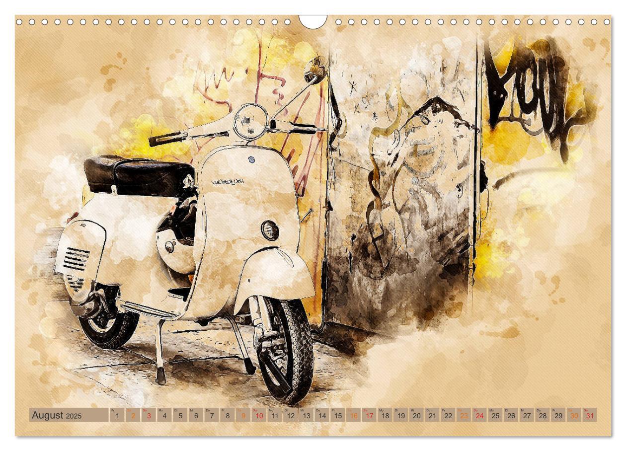 Bild: 9783435153046 | Mototrroller - Vesparade (Wandkalender 2025 DIN A3 quer), CALVENDO...