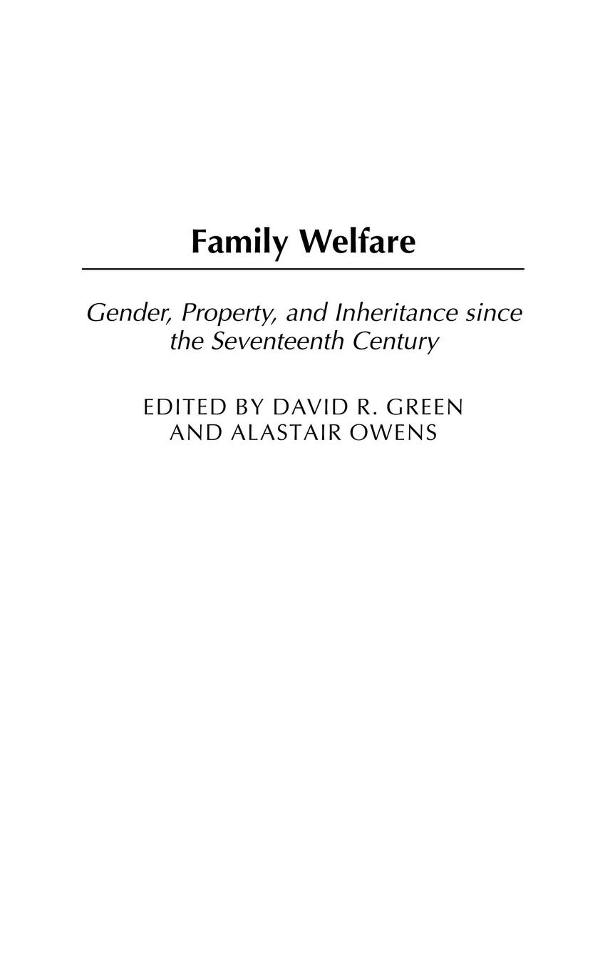 Cover: 9780313323287 | Family Welfare | David R. Green (u. a.) | Buch | Englisch | 2004