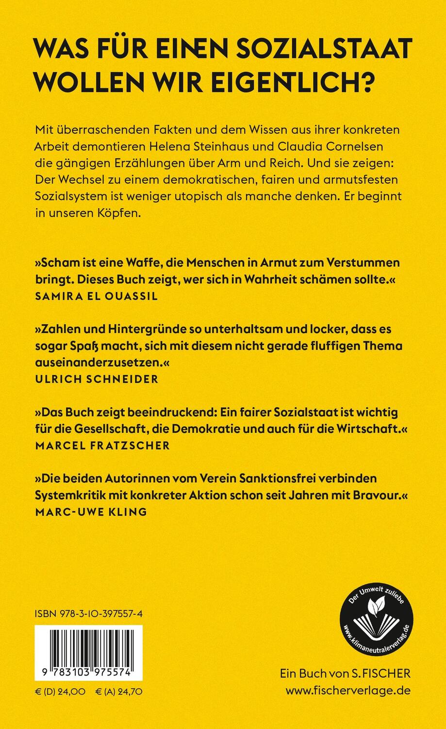 Rückseite: 9783103975574 | Es braucht nicht viel | Helena Steinhaus (u. a.) | Buch | 256 S.