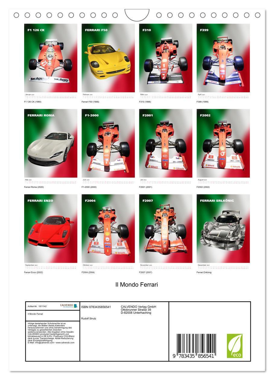 Bild: 9783435856541 | Il Mondo Ferrari (Wandkalender 2025 DIN A4 hoch), CALVENDO...