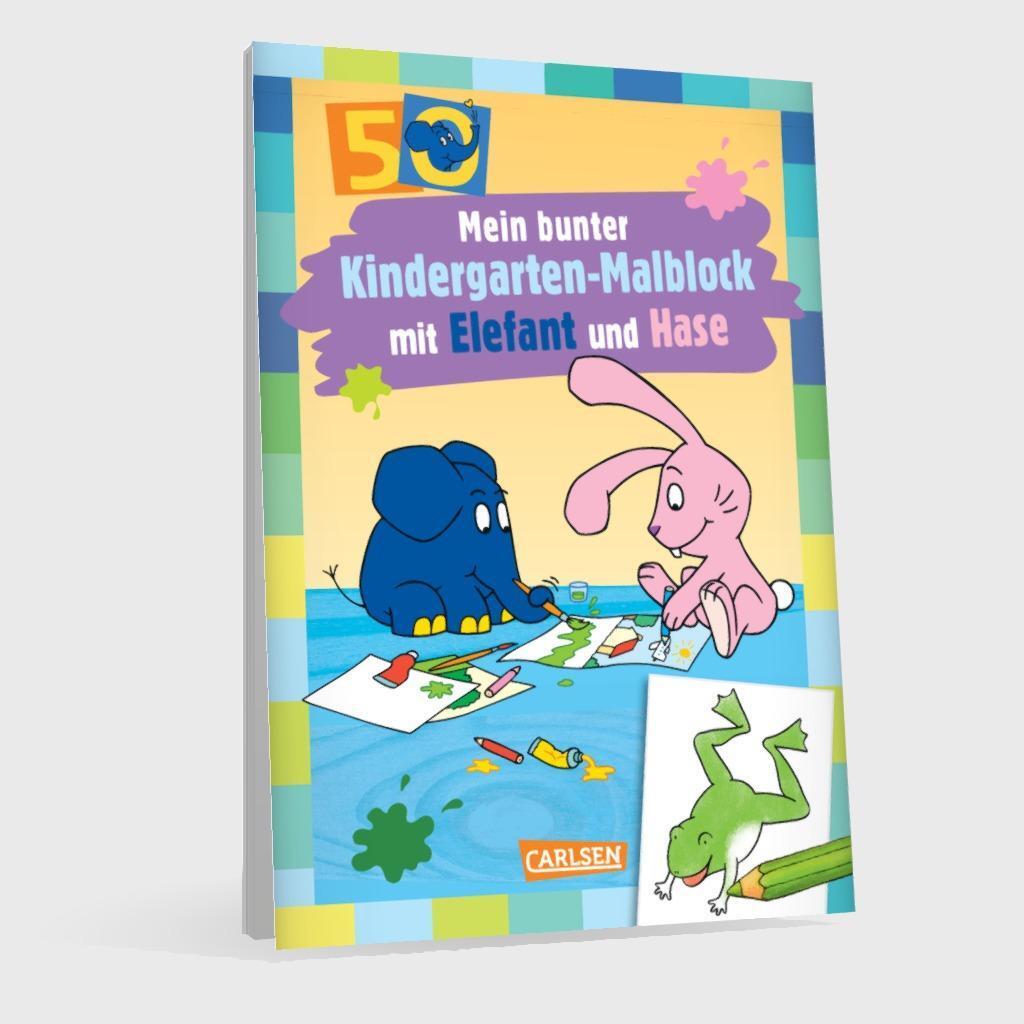 Bild: 9783551254474 | Mein bunter Kindergarten-Malblock mit Elefant und Hase | Eva Muszynski