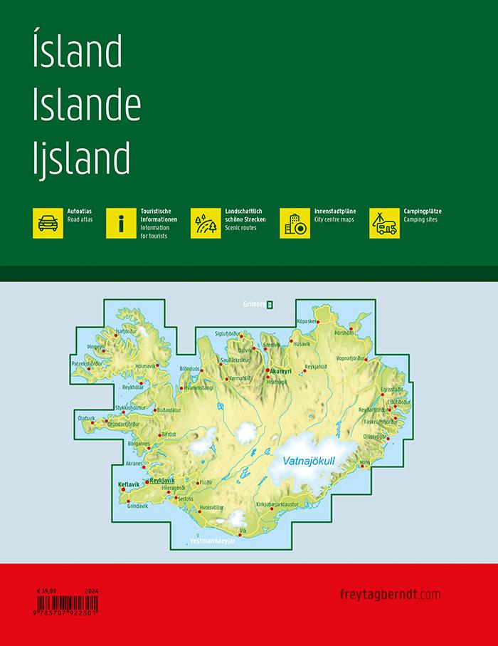 Rückseite: 9783707922301 | Island Reiseatlas, Autoatlas 1:150.000, Spiralbindung, freytag &amp;...