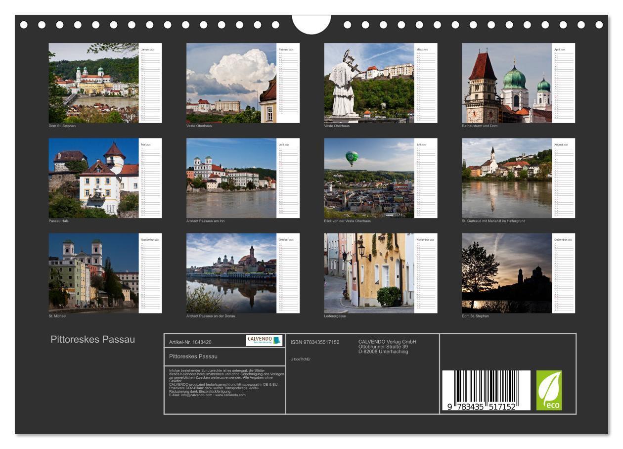 Bild: 9783435517152 | Pittoreskes Passau (Wandkalender 2025 DIN A4 quer), CALVENDO...