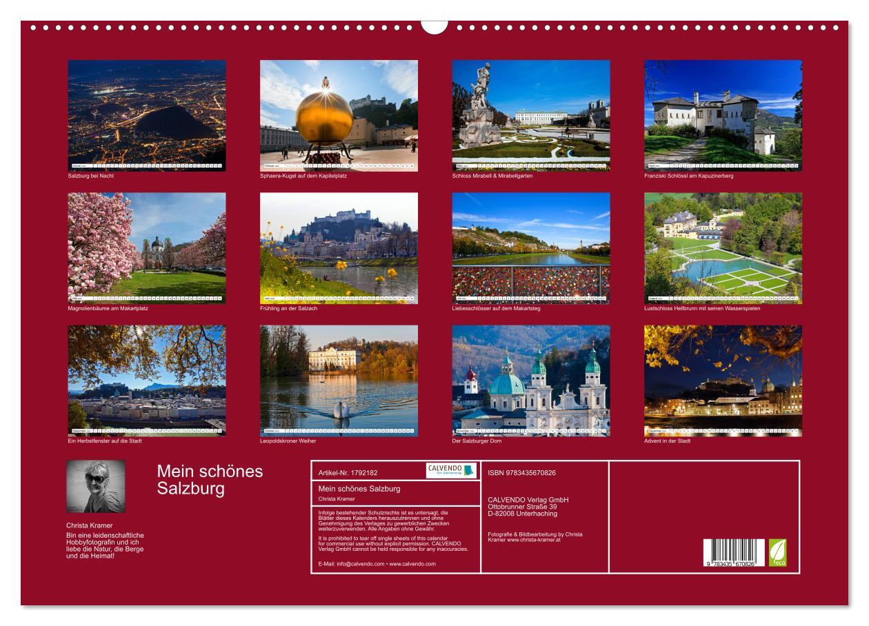 Bild: 9783435670826 | Mein schönes Salzburg (Wandkalender 2025 DIN A2 quer), CALVENDO...