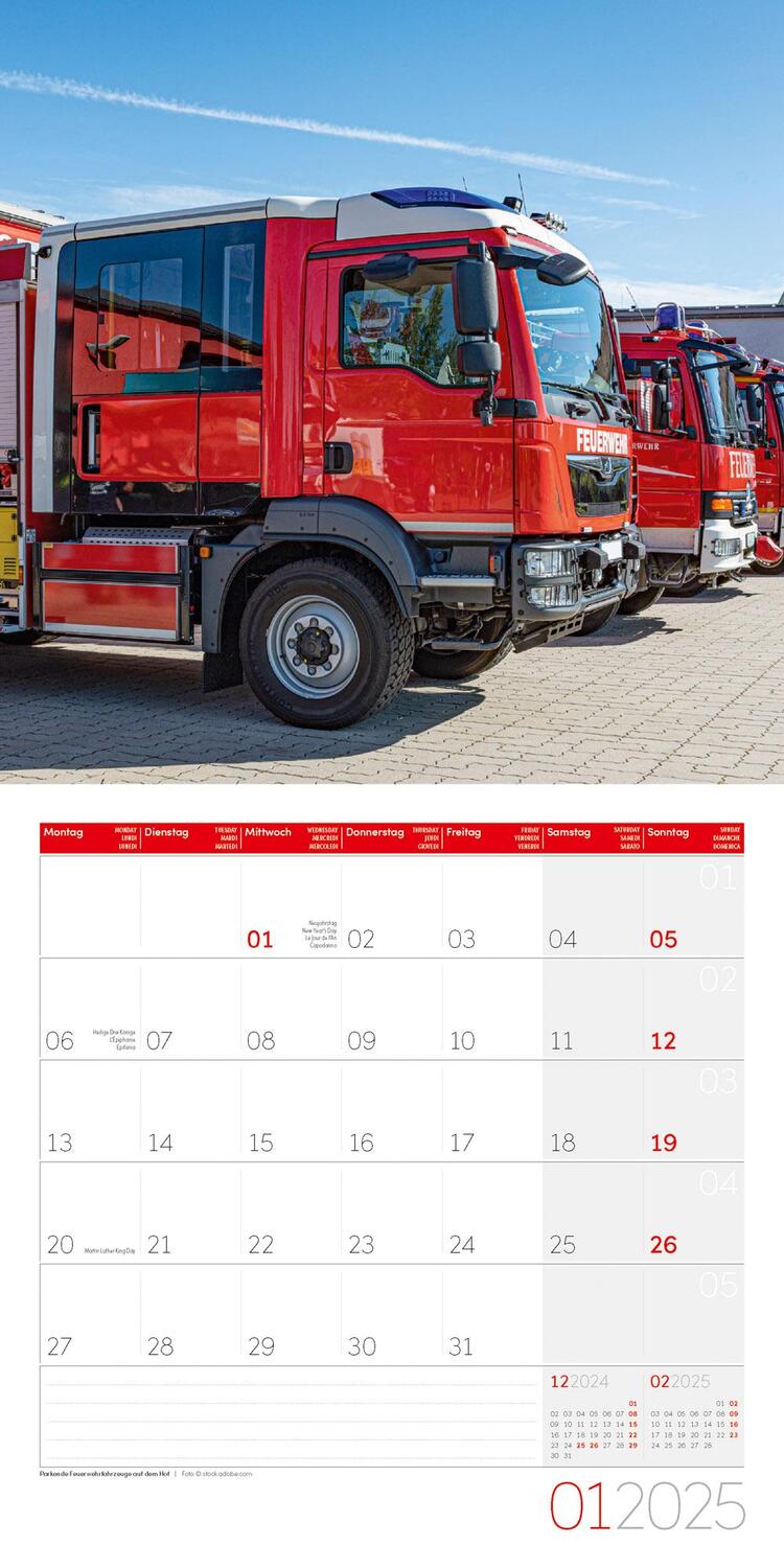 Bild: 9783838445175 | Feuerwehr Kalender 2025 - 30x30 | Ackermann Kunstverlag | Kalender