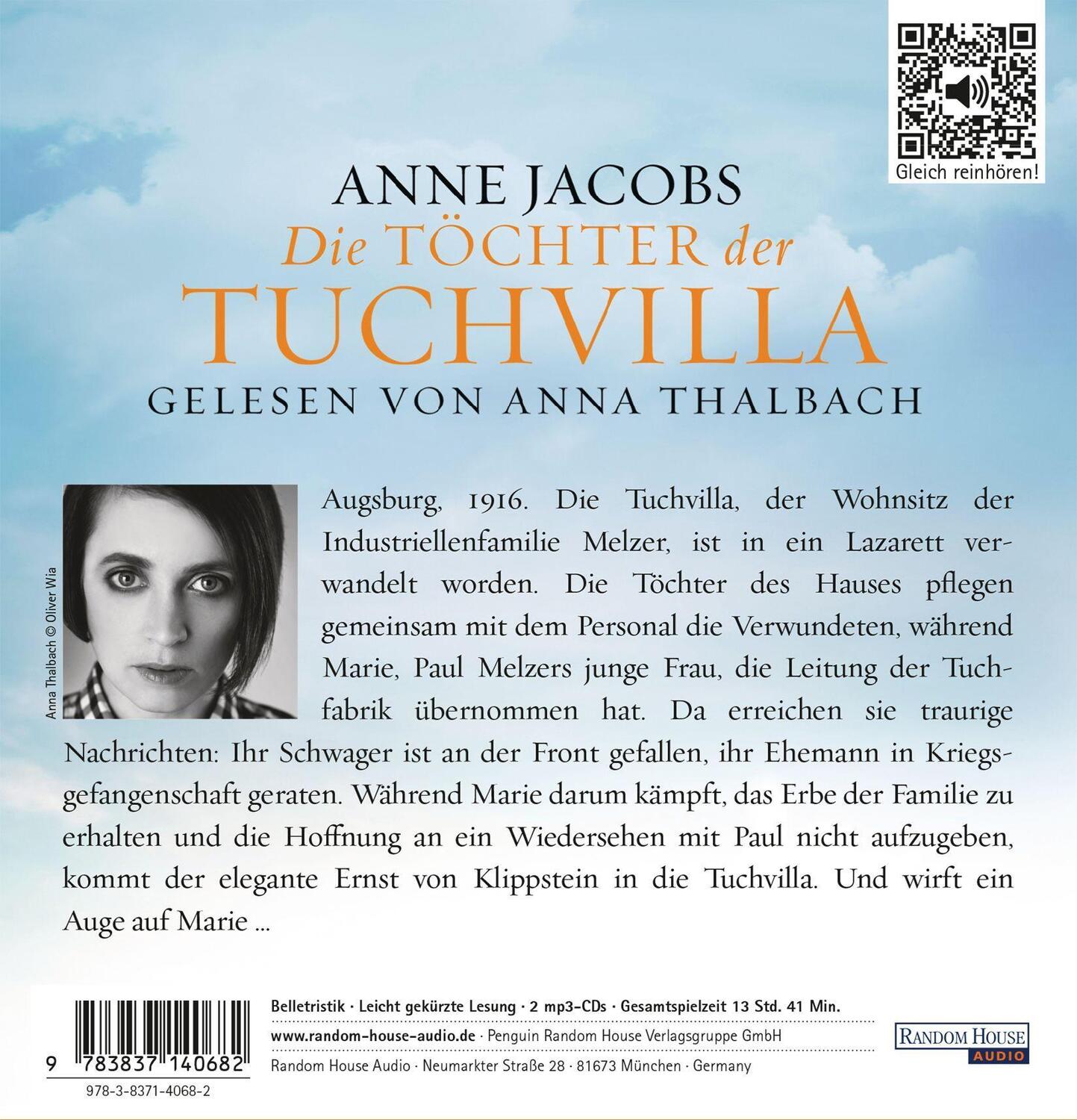 Bild: 9783837140682 | Die Töchter der Tuchvilla | Anne Jacobs | MP3 | Die Tuchvilla-Saga | 2