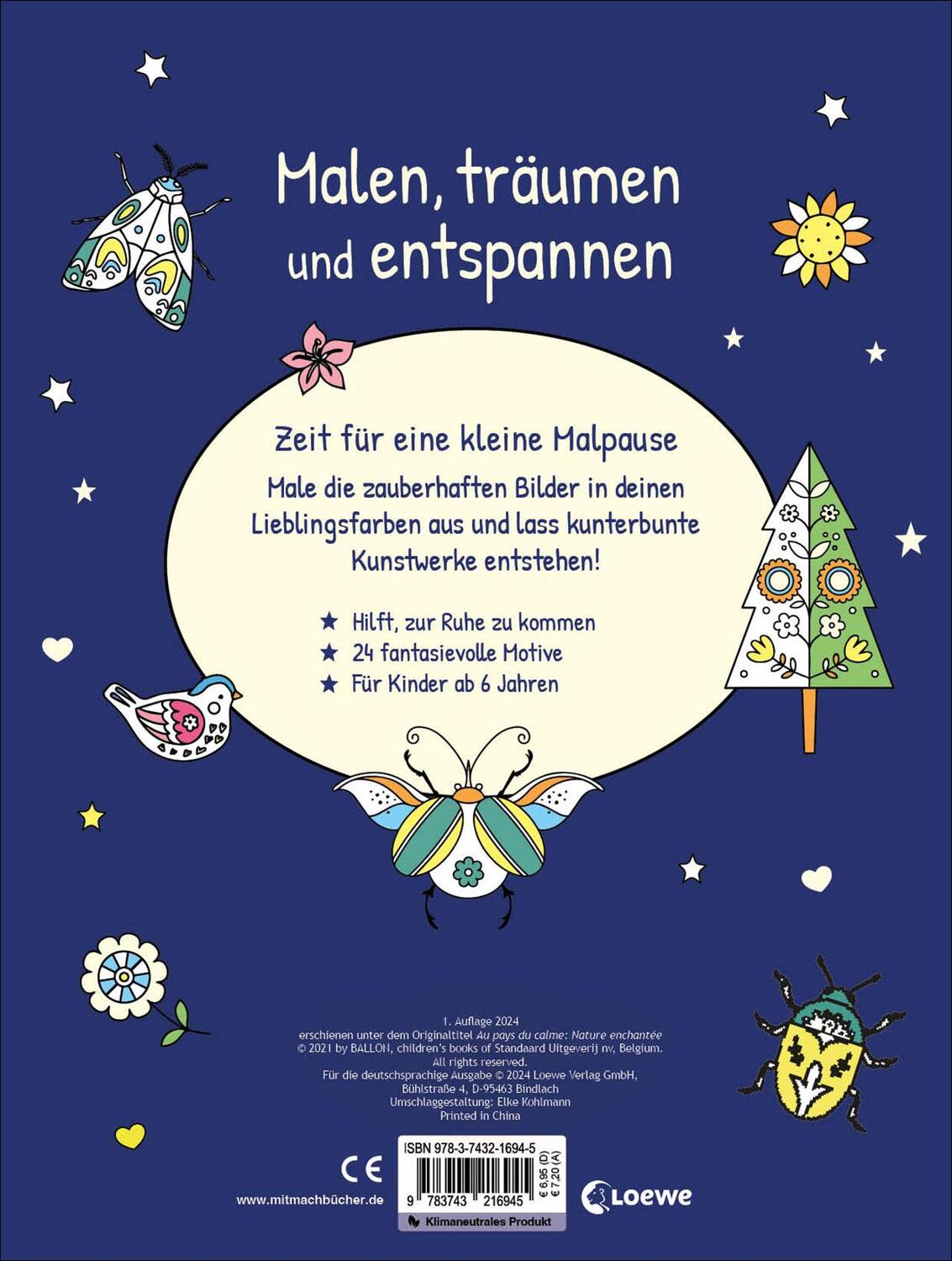 Rückseite: 9783743216945 | Malen, träumen und entspannen - Die schönsten Ausmalbilder für Kinder