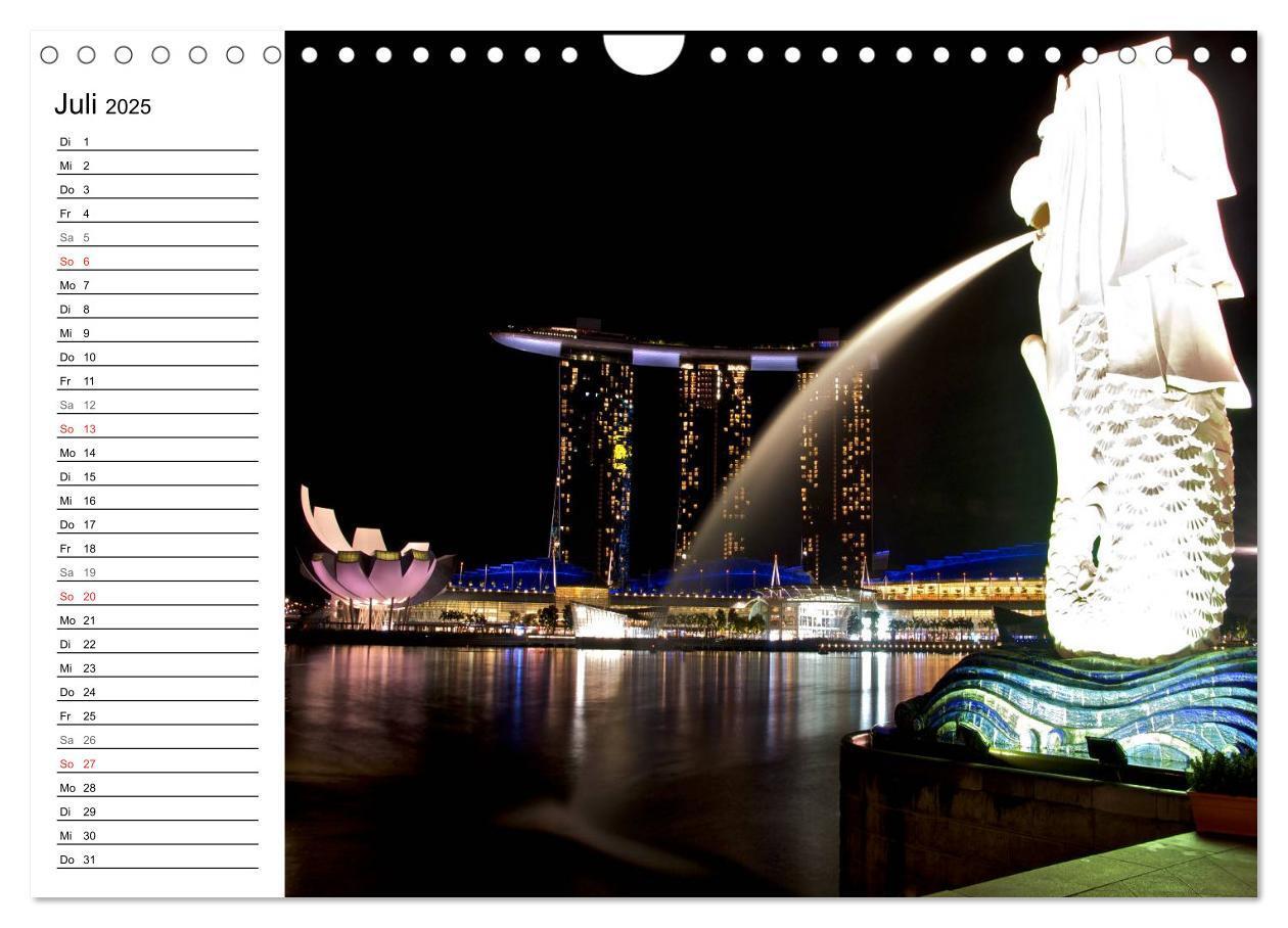 Bild: 9783435513987 | Singapur - Die Farben der Nacht (Wandkalender 2025 DIN A4 quer),...