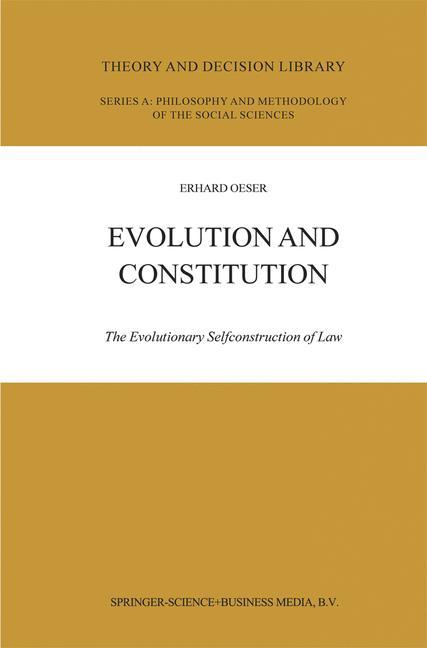 Cover: 9789048165032 | Evolution and Constitution | The Evolutionary Selfconstruction of Law