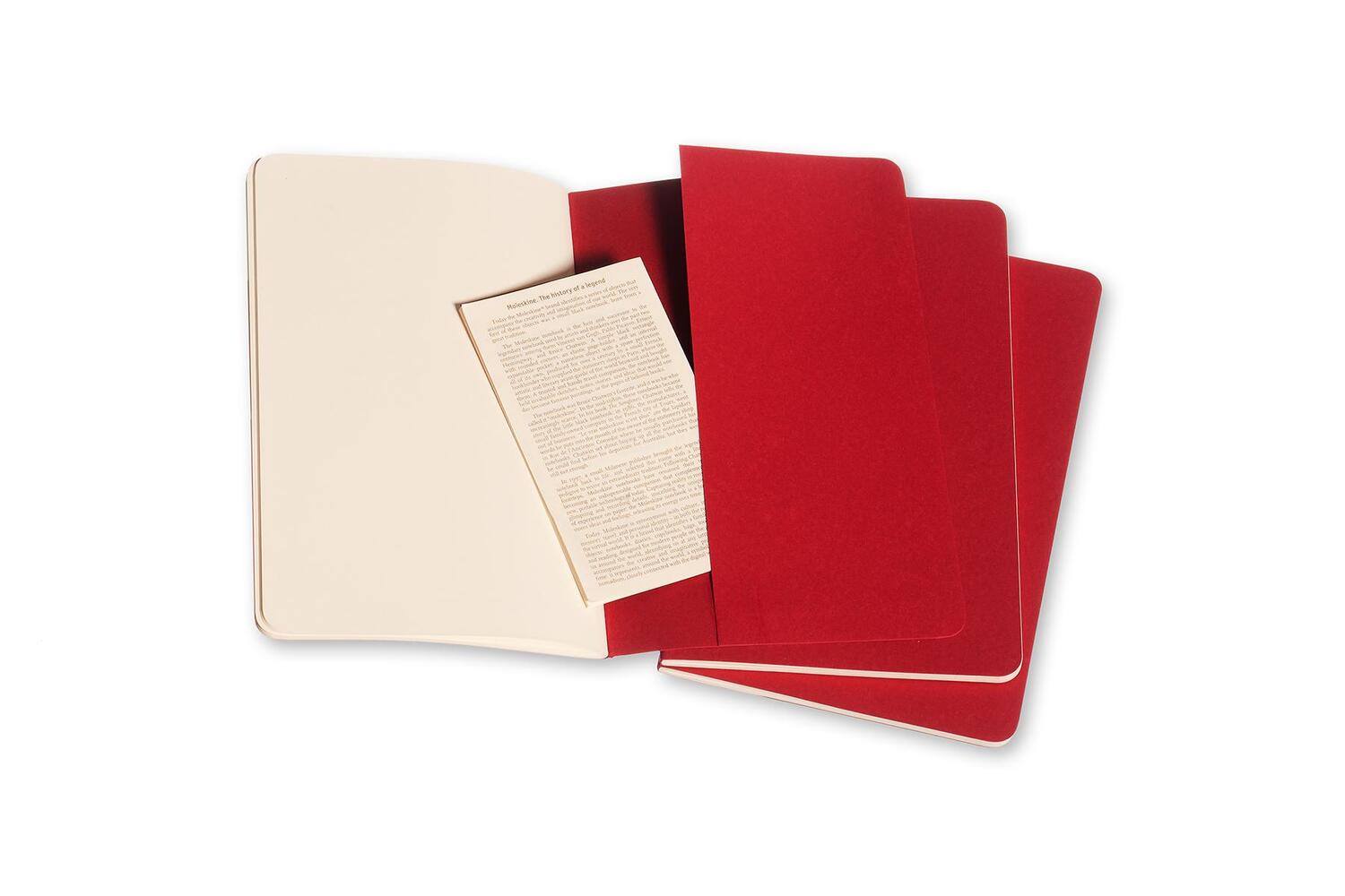 Bild: 9788862931038 | Moleskine Cahier Pocket Plain Red Cover L. 3er Pack | Taschenbuch