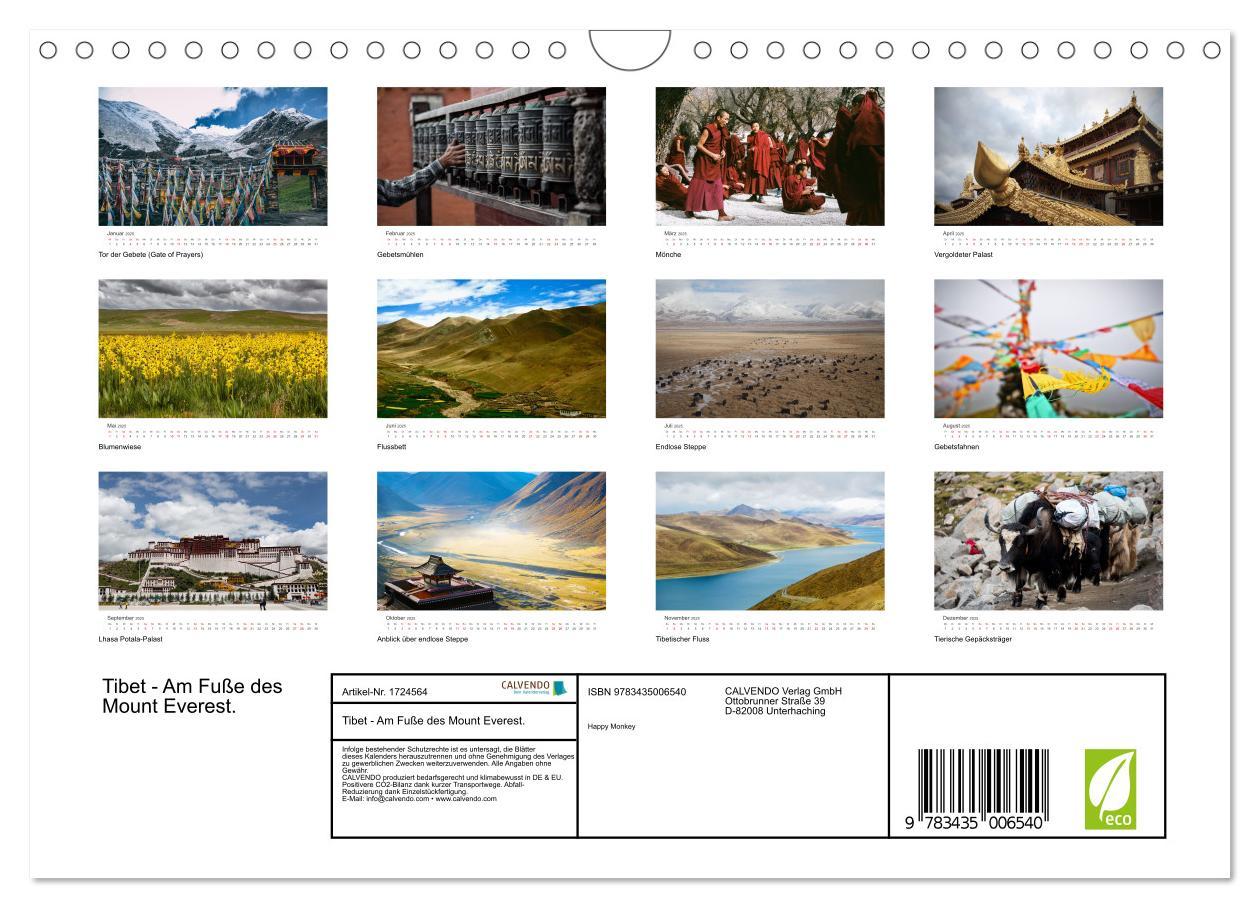 Bild: 9783435006540 | Tibet - Am Fuße des Mount Everest. (Wandkalender 2025 DIN A4 quer),...