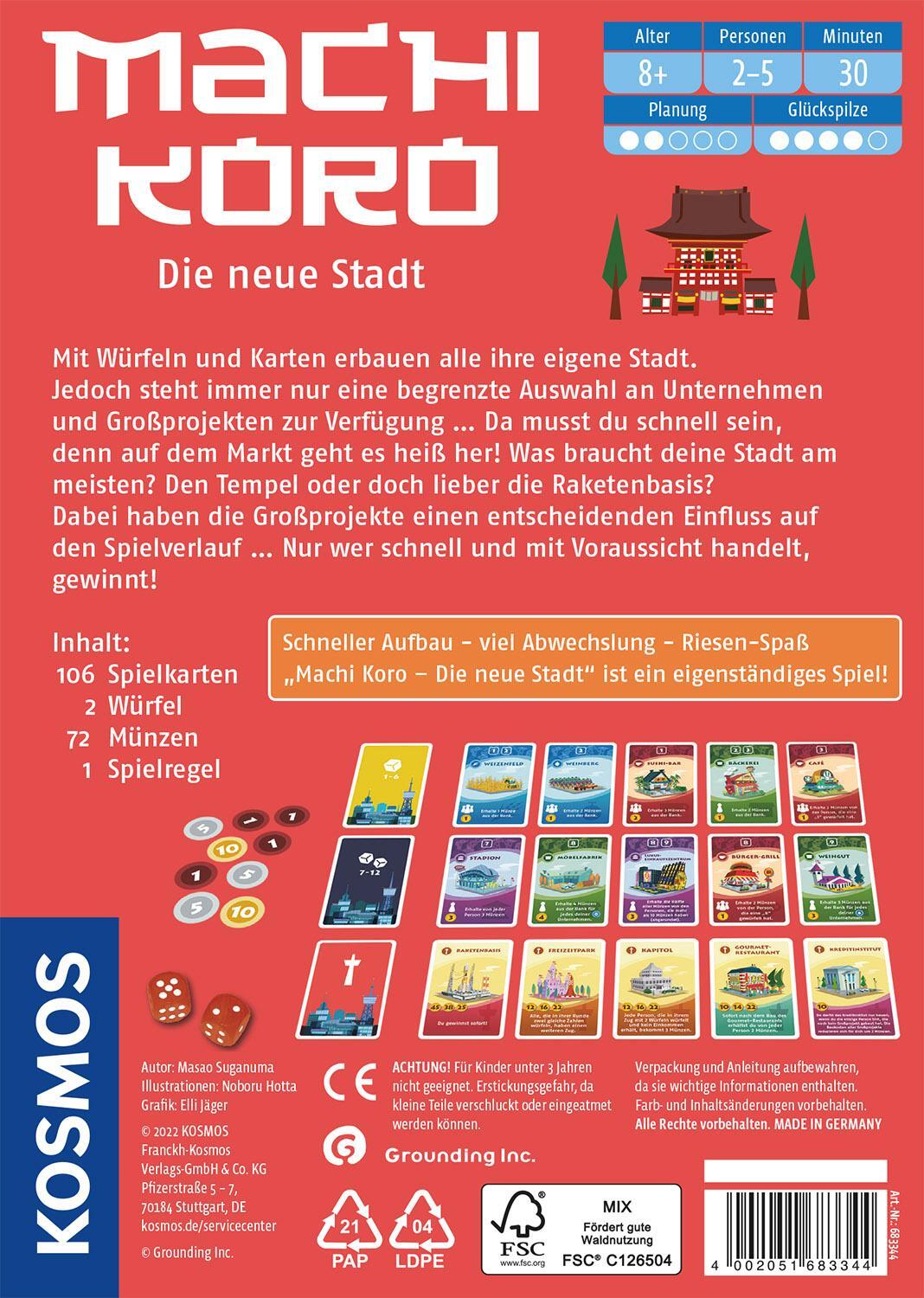 Bild: 4002051683344 | Machi Koro - Die neue Stadt | Masao Suganuma | Spiel | 683344 | 2022