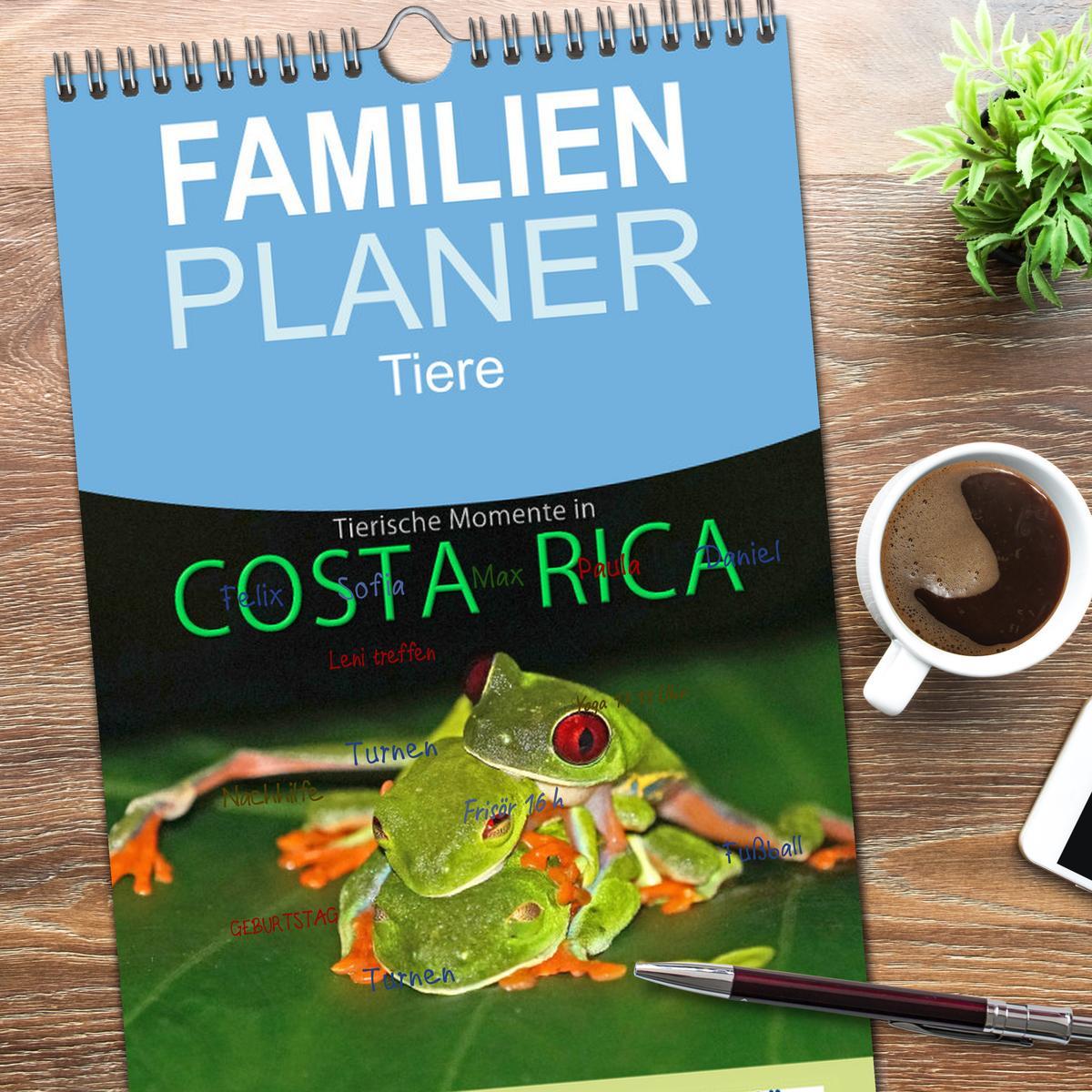 Bild: 9783457109076 | Familienplaner 2025 - COSTA RICA - Tierische Momente mit 5 Spalten...