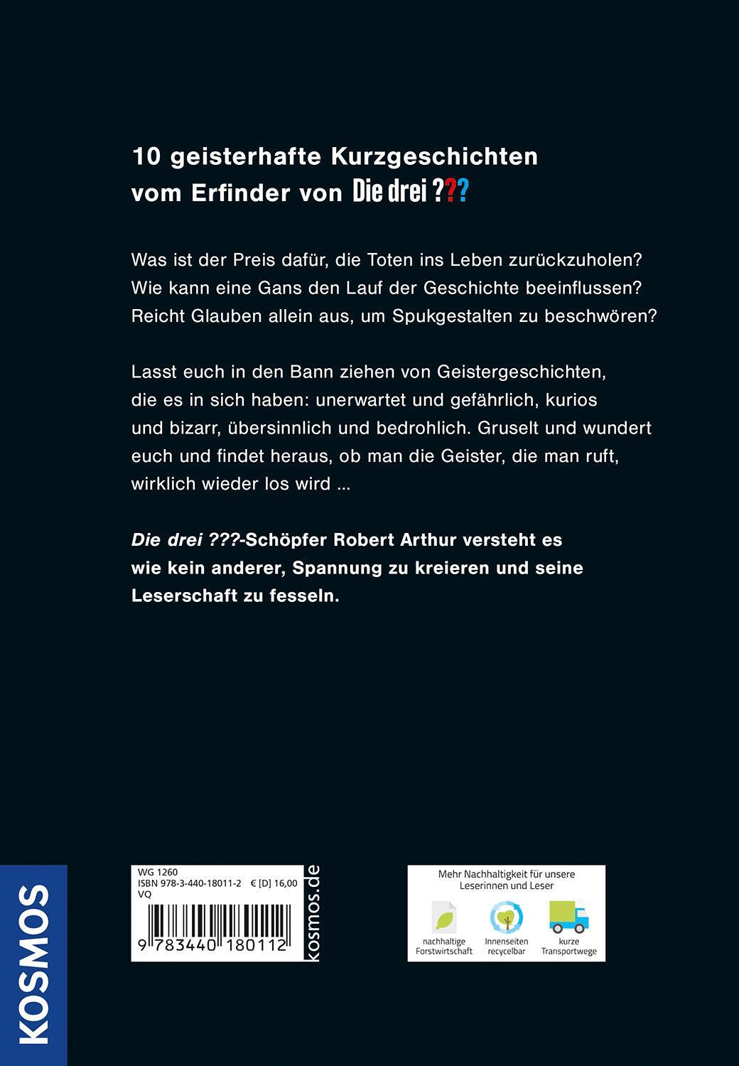 Rückseite: 9783440180112 | Die Geister, die ich rief | 10 geisterhafte Kurzgeschichten | Arthur