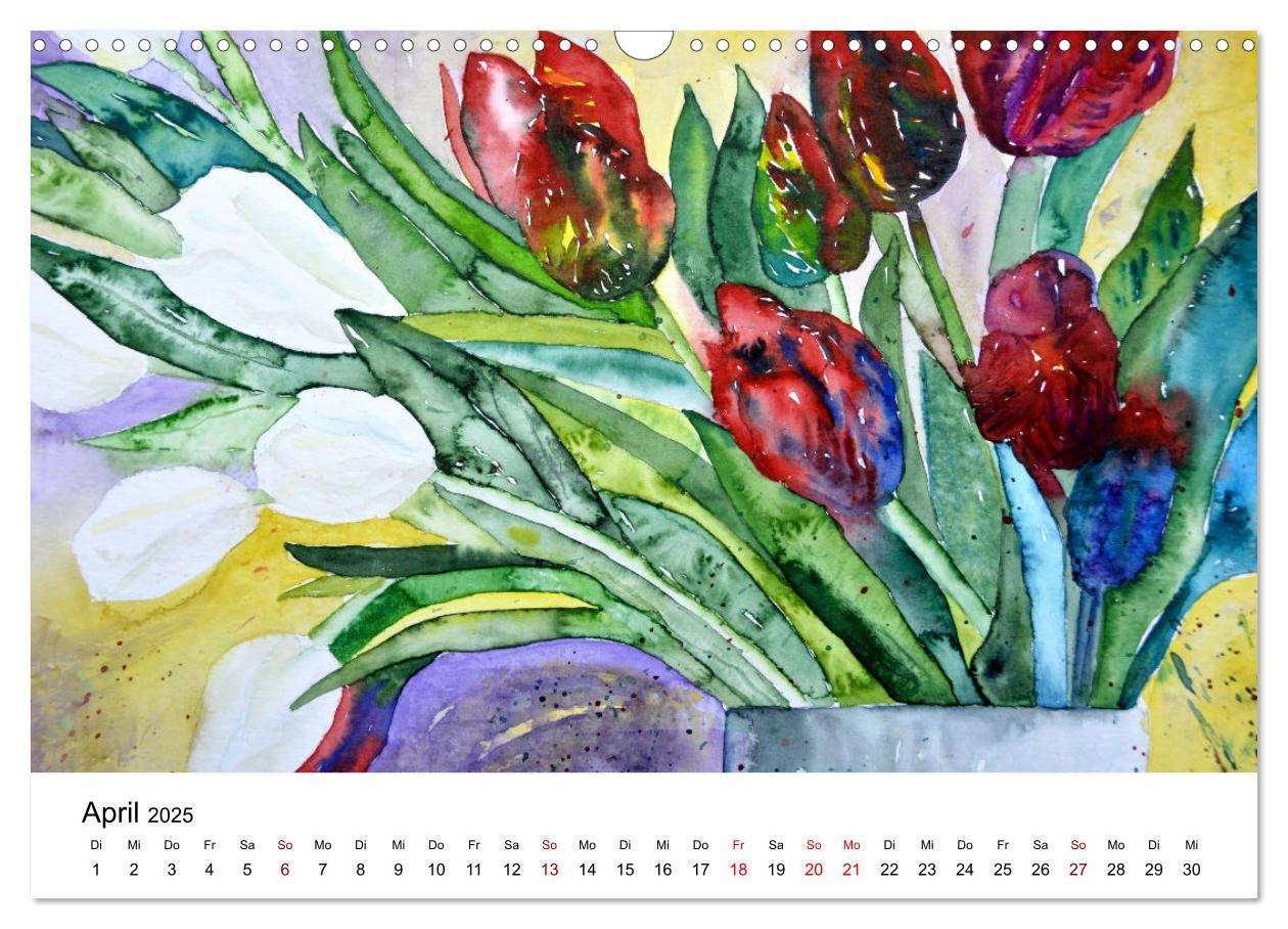 Bild: 9783383807473 | Blumen-Aquarelle (Wandkalender 2025 DIN A3 quer), CALVENDO...