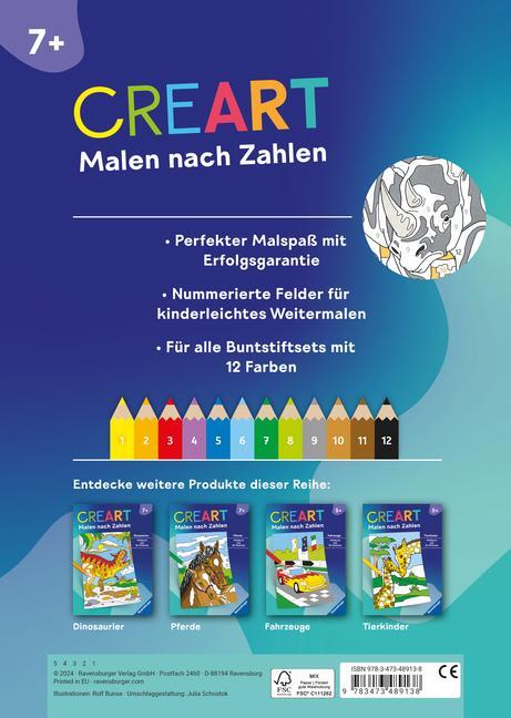 Bild: 9783473489138 | Ravensburger CreArt Malen nach Zahlen ab 7: Gefährliche Tiere,...