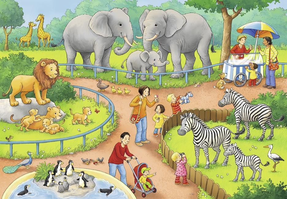 Bild: 4005556078134 | Ein Tag im Zoo. Kinderpuzzle 2 x 24 Teile | Spiel | 07813 | Deutsch