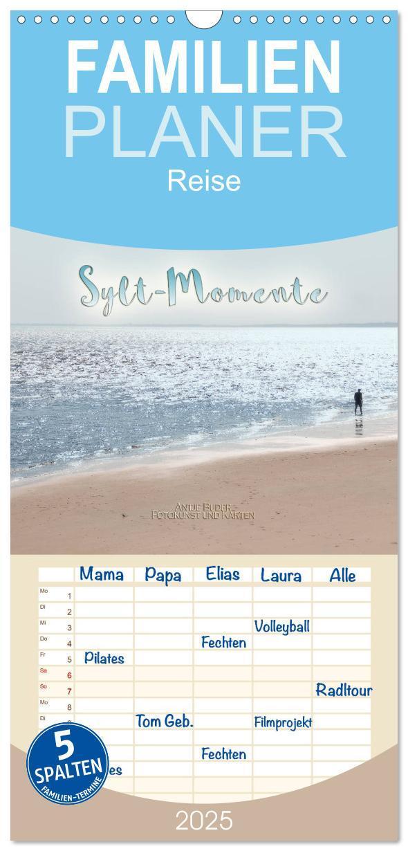 Cover: 9783457107331 | Familienplaner 2025 - Sylt-Momente mit 5 Spalten (Wandkalender, 21...