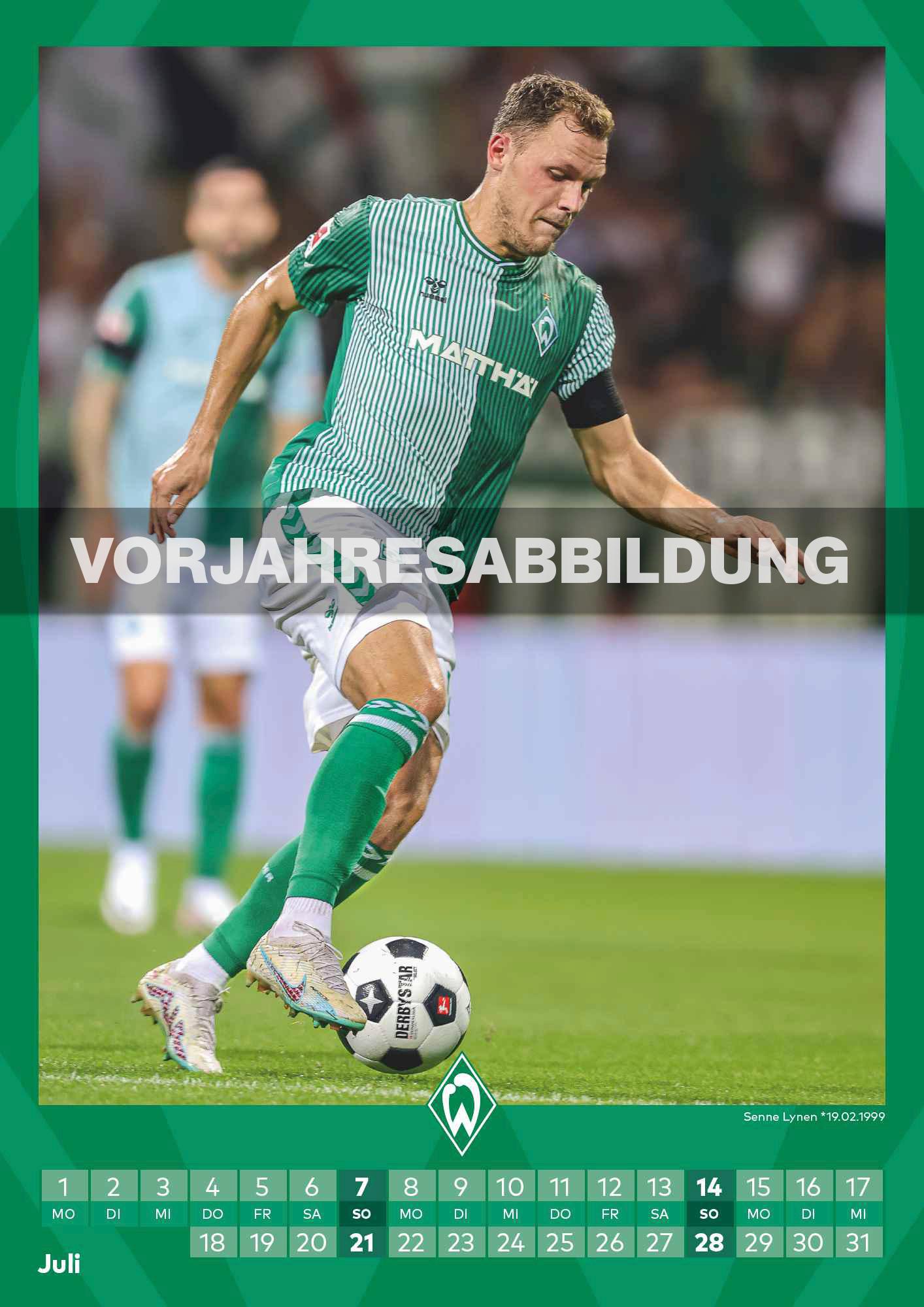 Bild: 4002725994493 | Werder Bremen 2025 - A3-Kalender - Fußball-Kalender - Fan-Kalender...