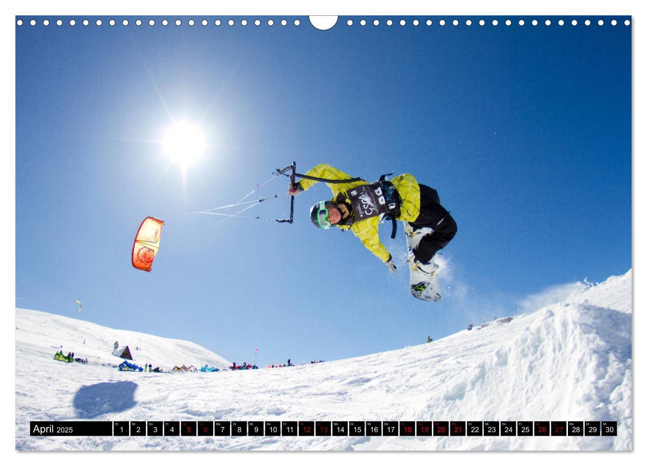 Bild: 9783435440474 | Snowkiting (Wandkalender 2025 DIN A3 quer), CALVENDO Monatskalender