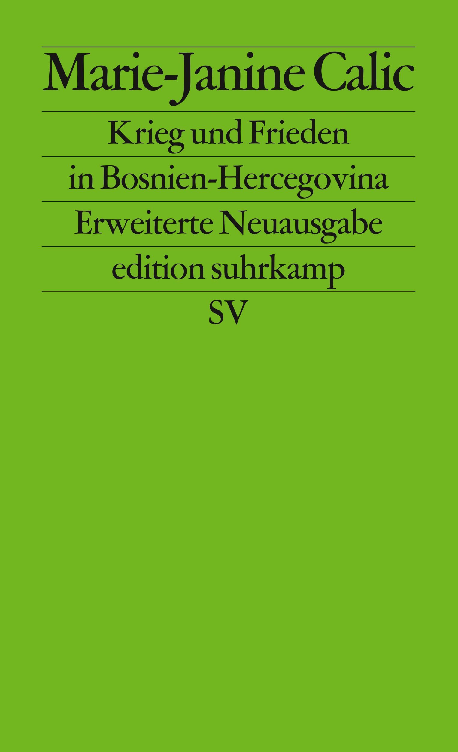 Cover: 9783518119433 | Der Krieg in Bosnien-Hercegovina | Marie-Janine Calic | Taschenbuch