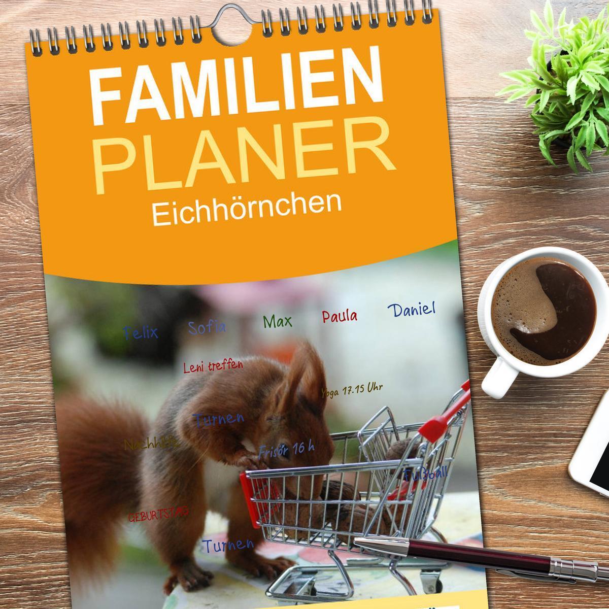 Bild: 9783457112946 | Familienplaner 2025 - Spaß mit Eichhörnchen! mit 5 Spalten...