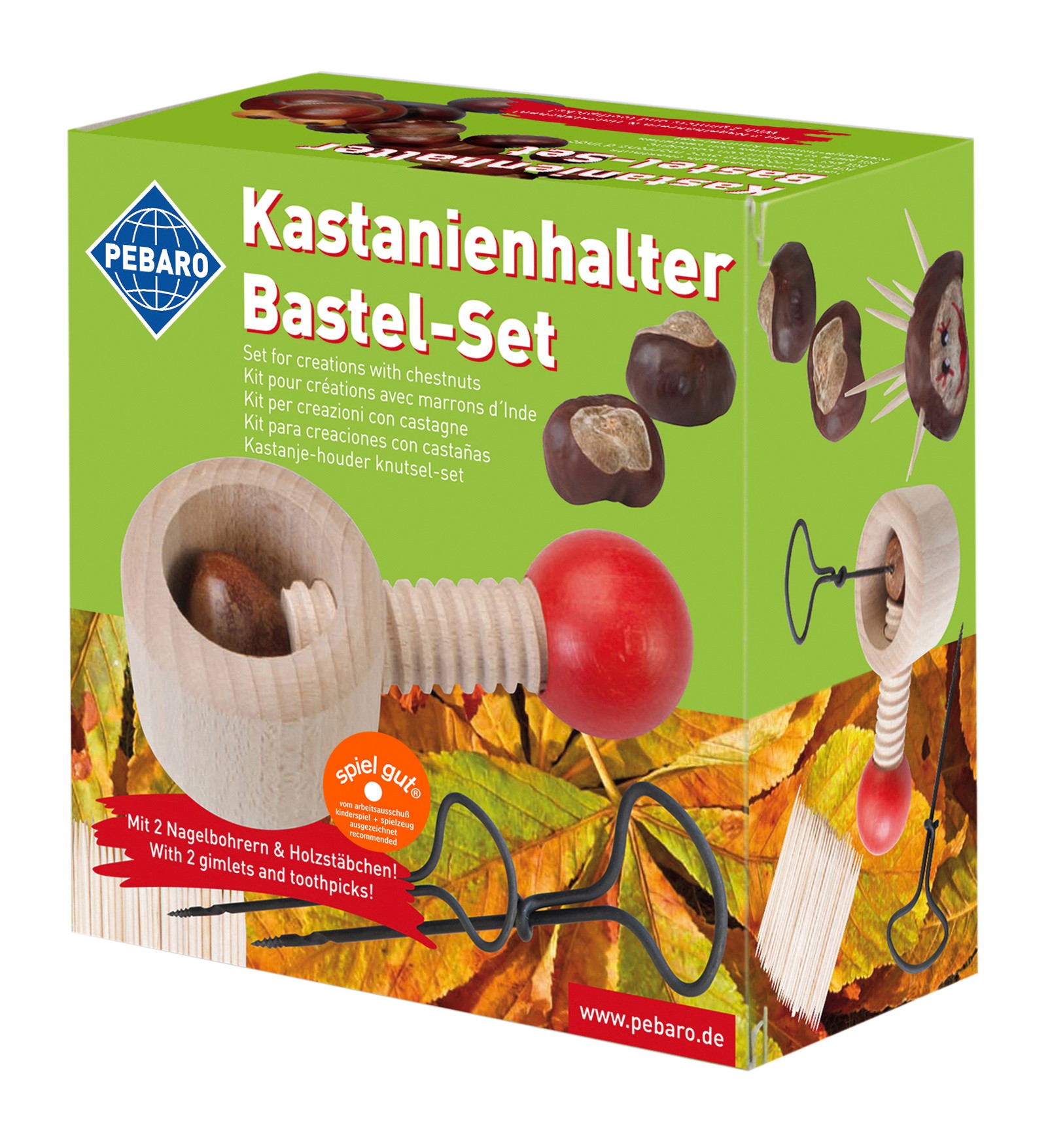 Cover: 4006094537749 | PEBARO Set Kastanienbohrer 3 - Kastanienhalter Bastel-Set mit...