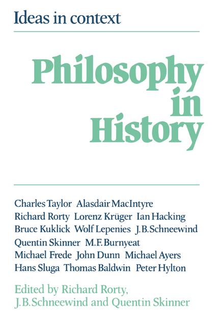 Cover: 9780521273305 | Philosophy in History | Essays in the Historiography of Philosophy