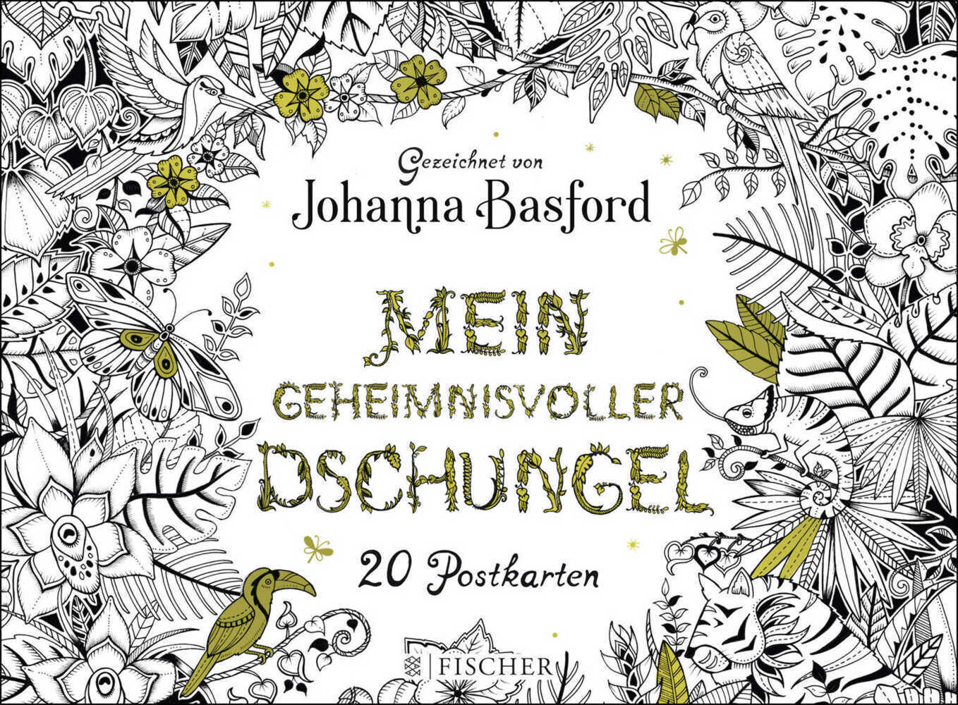 Cover: 9783596298921 | Mein geheimnisvoller Dschungel, Postkartenbuch | Johanna Basford