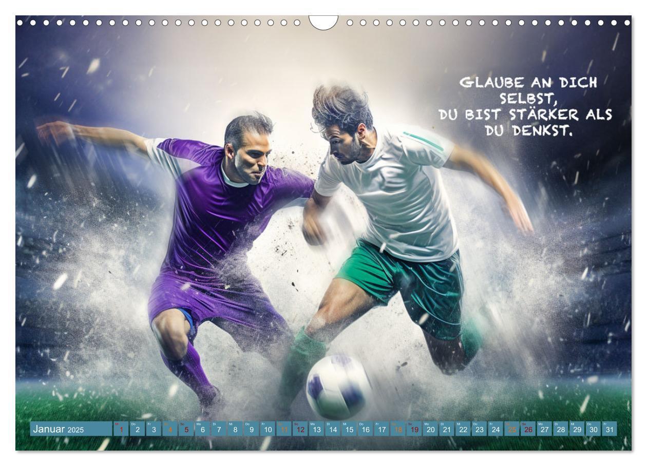 Bild: 9783457160794 | Fußball und tolle Sprüche (Wandkalender 2025 DIN A3 quer), CALVENDO...