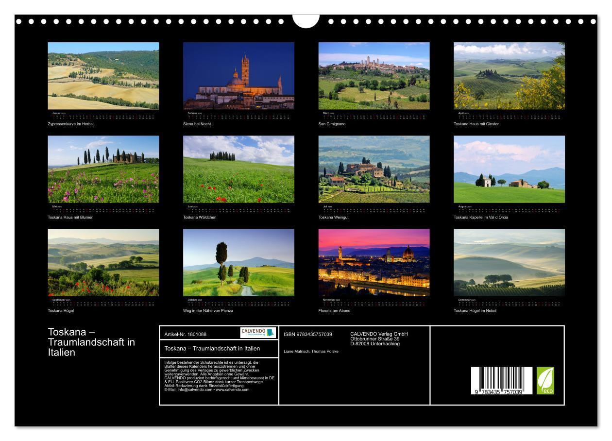 Bild: 9783435757039 | Toskana ¿ Traumlandschaft in Italien (Wandkalender 2025 DIN A3...