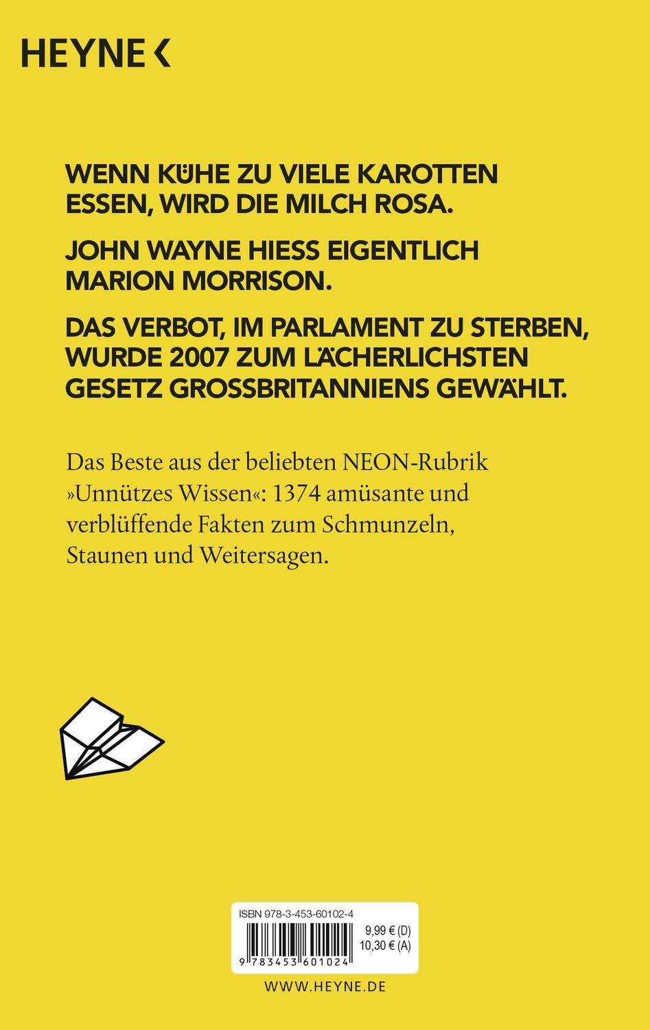 Bild: 9783453601024 | NEON: Unnützes Wissen | Michael Ebert (u. a.) | Taschenbuch | Deutsch