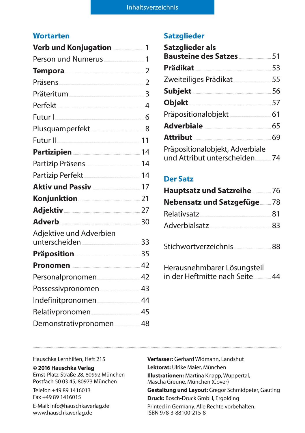 Bild: 9783881002158 | Grammatik 5. - 7. Klasse | Gerhard Widmann | Taschenbuch | 120 S.