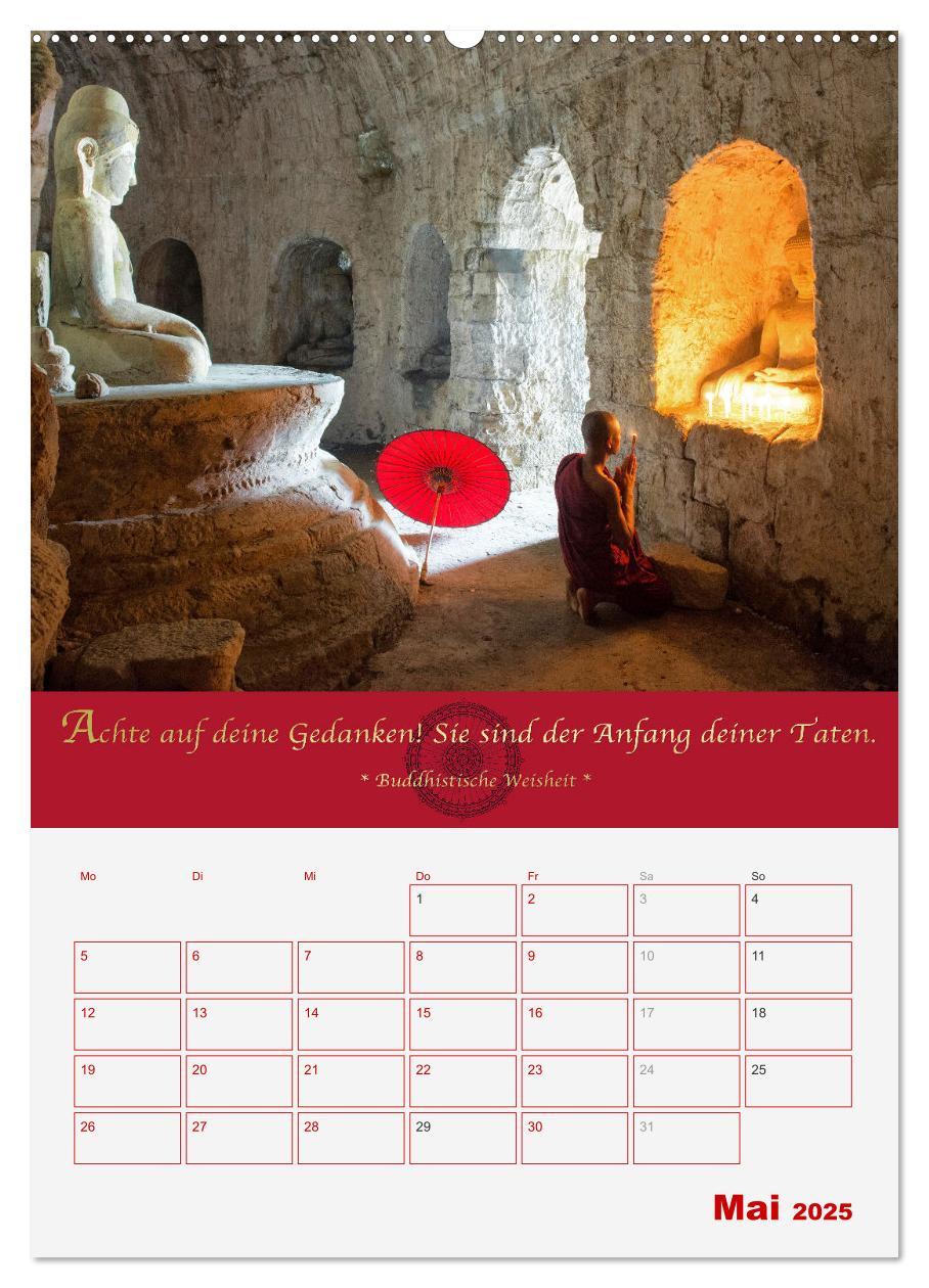 Bild: 9783435926480 | Buddhistische Weisheiten - DER ROTE SCHIRM (Wandkalender 2025 DIN...